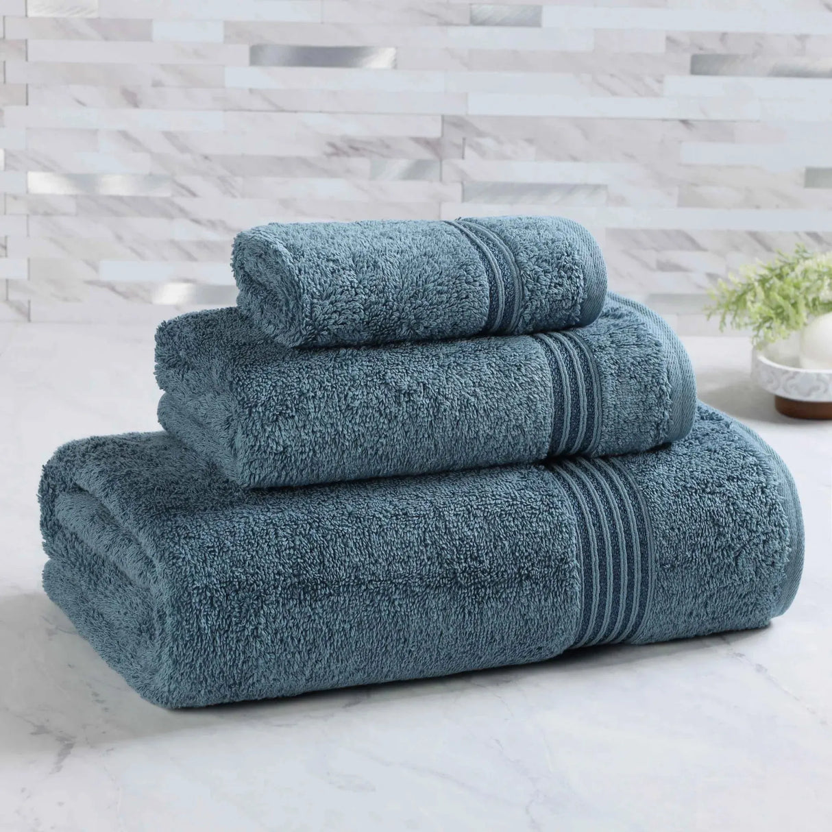 Heritage Egyptian Cotton Plush 3 Piece Absorbent Luxury Towel Set