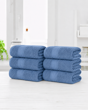 6-Pack 100% Cotton Bath Towel Set – 27 x 52 Inch Soft, Absorbent & Quick-Dry Towels