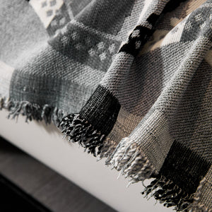 Striped Chenille Sofa Throw Covers, Boho Style Cozy Couch Protector Blanket