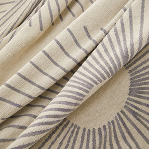 Geometric Radial Striped L-Shape Sofa Cover: Thick, Reversible Furniture Blanket for Kids and Pets