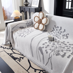 Dandelion Blanket Throw for Sofas Chenille Furniture Couch Cover, Couch Cushion Cover for Kids, Pets