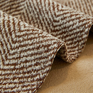 Reversible Herringbone Sofa Cover, 2-in-1 Classic British Throw Blanket for Couch