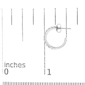.925 Sterling Silver 1/10 Cttw Diamond Miracle Set J-Hoop Earring (I-J Color, I3 Clarity)