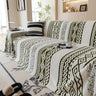Bohemian Tufted Sofa Cover, Plush Sherpa Throw Blanket with 3D Woven Aztec Stripes