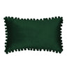 Rectangular Pompoms Throw Pillow cover and 330g insert size 12"x20" lumbar pillow, Dark Green, 12X20 – Fancy & Stacy