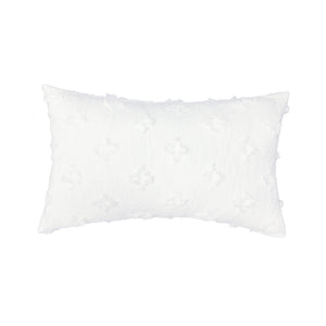 12''x20'' Tufted Floral lumbar support 100% cotton Throw Pillow | 7 Colors – Textured Daisy Stitch Design | Boho Chic Lumbar & Accent Pillow | Insert Included