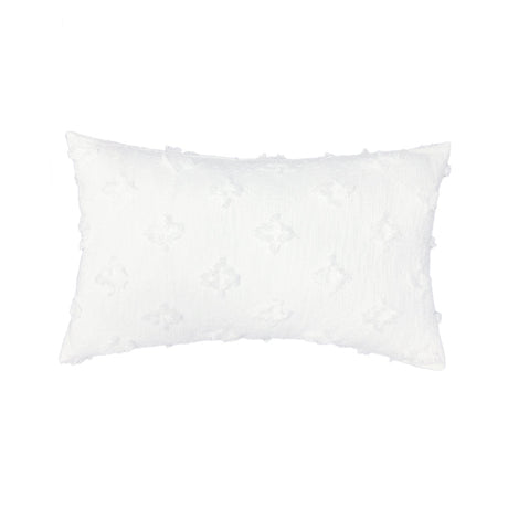 12''x20'' Tufted Floral lumbar support 100% cotton Throw Pillow | 7 Colors – Textured Daisy Stitch Design | Boho Chic Lumbar & Accent Pillow | Insert Included