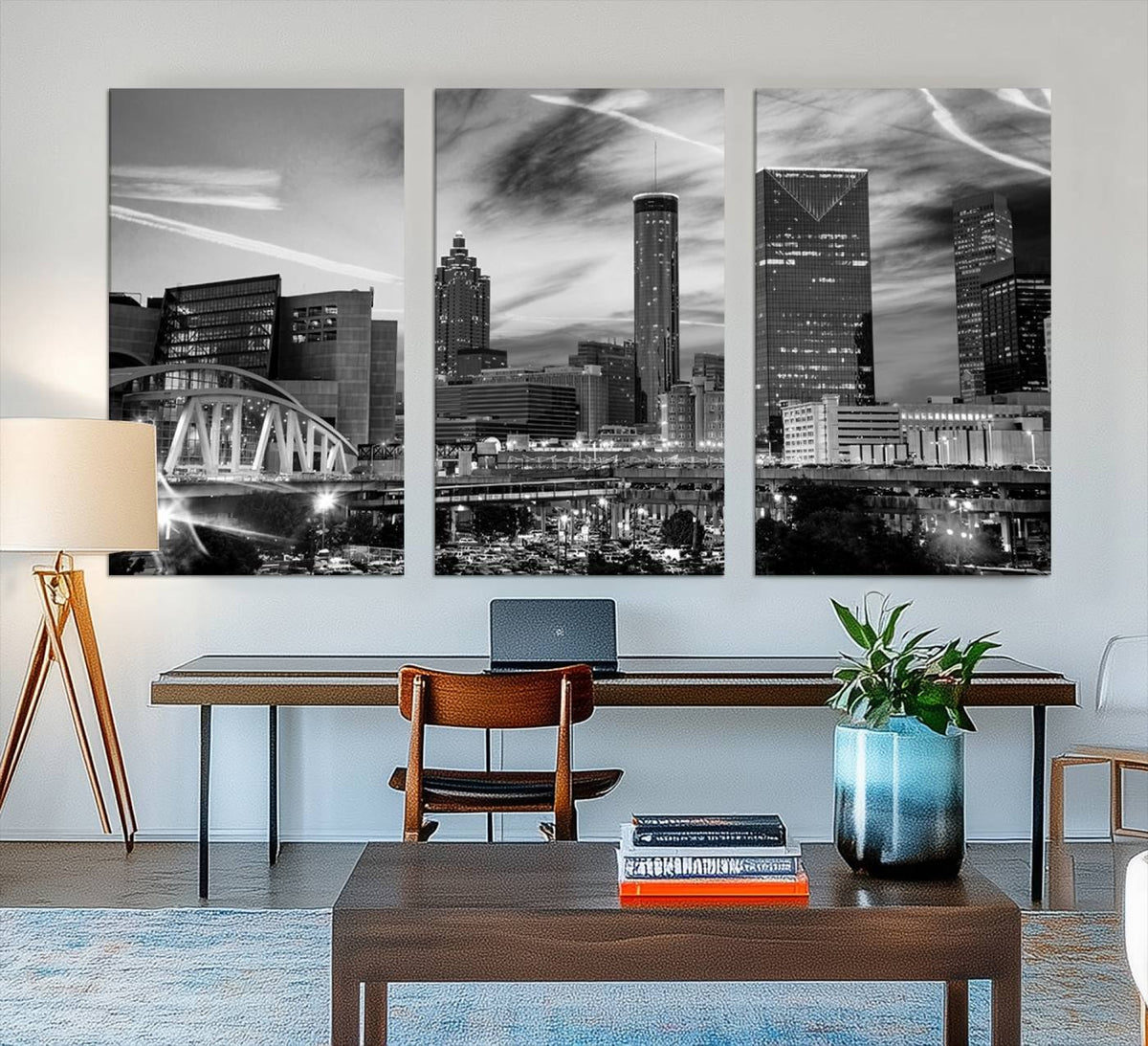 Black and White Atlanta Wall Art Canvas Print