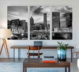 Black and White Atlanta Wall Art Canvas Print