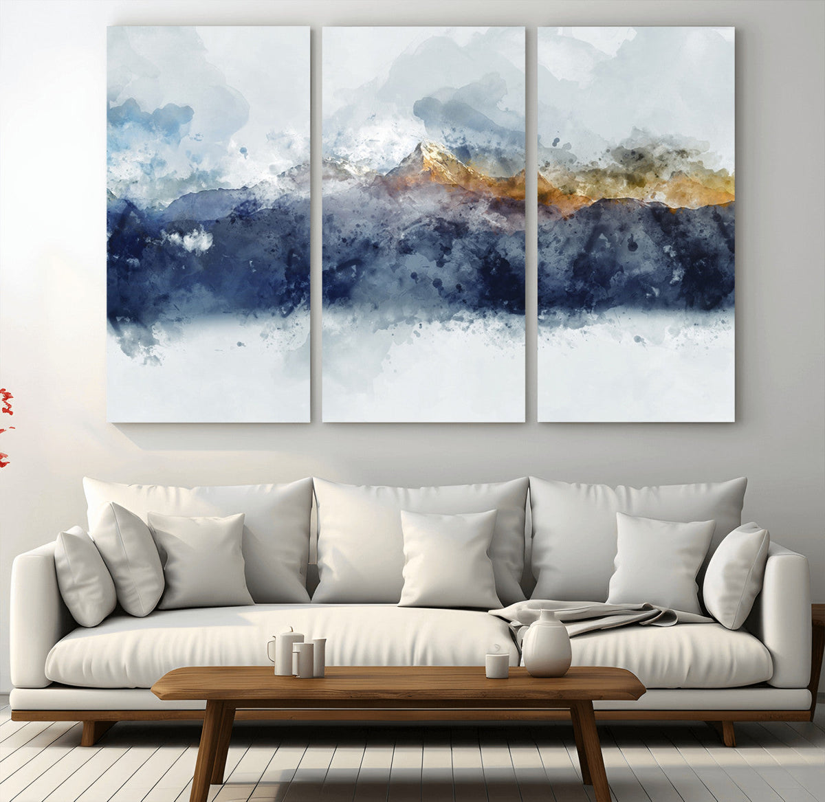Abstract Mountain Range Art Canvas Print | 3 Panel
