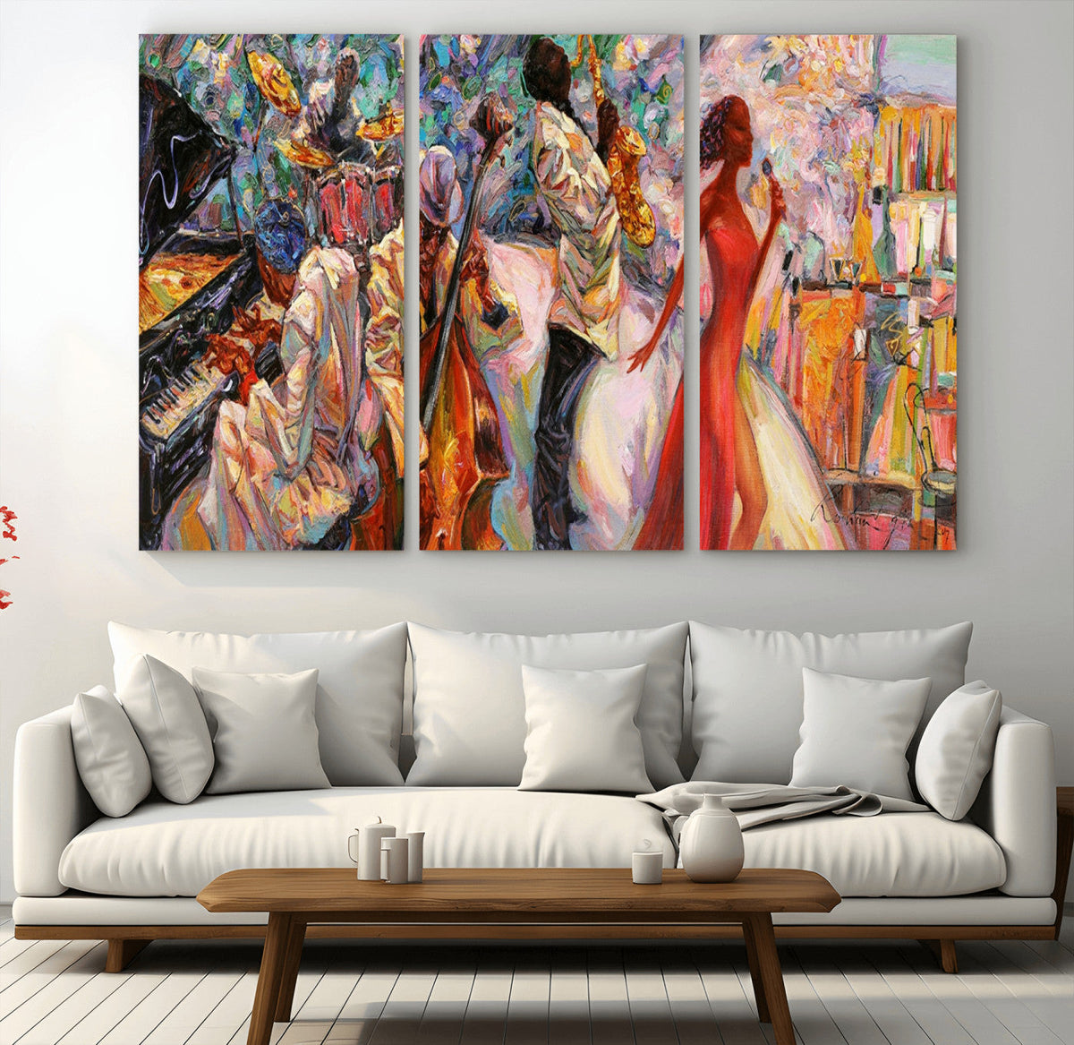 Abstract Afro American Jazz Canvas Wall Art | Music-Inspired