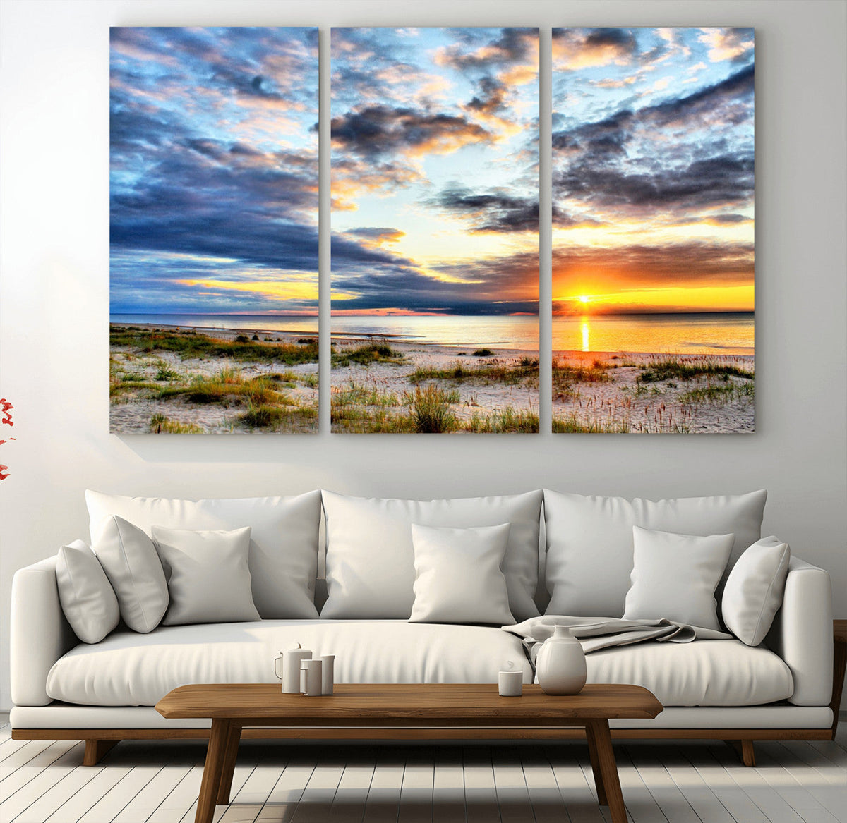 Sunset On The Ocean Wall Art Canvas Print