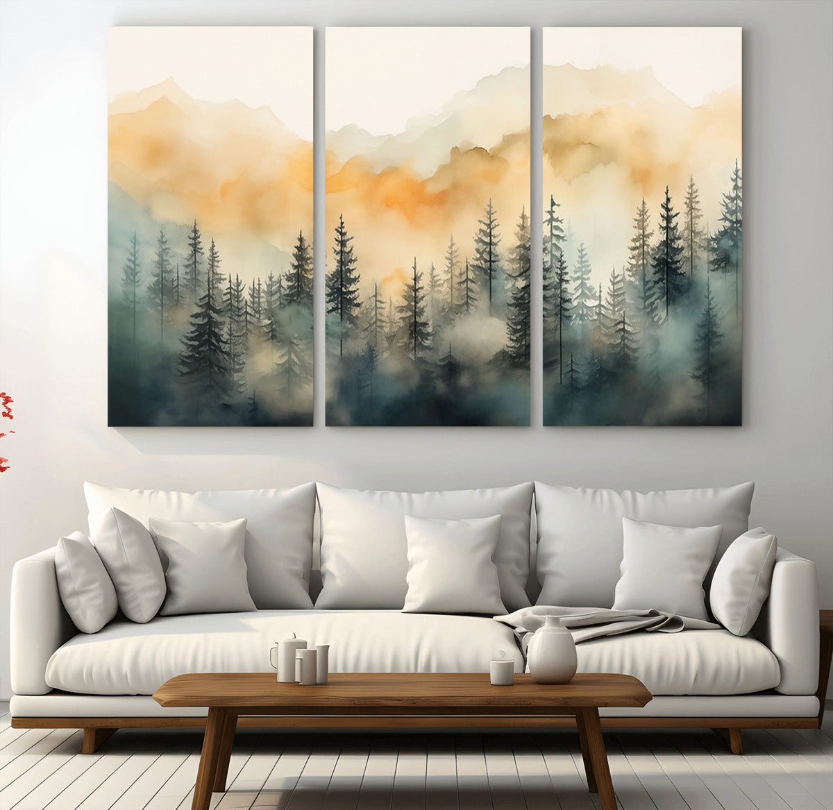 Abstract Forest Print - Mountain Wall Art | Autumn Landscape