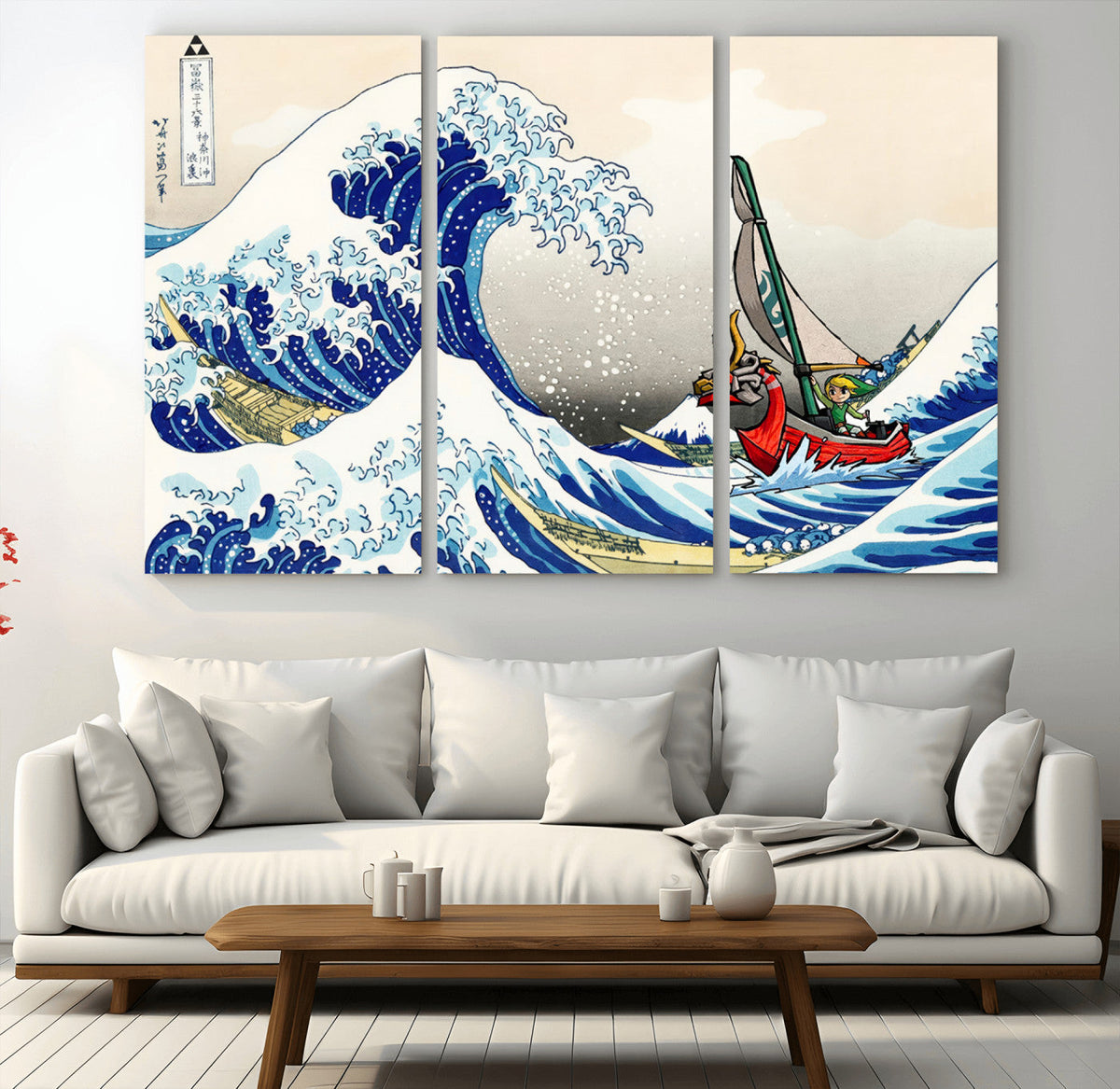 Katsushika Hokusai Kanagawa Giant Wave Wall Art Canvas Print