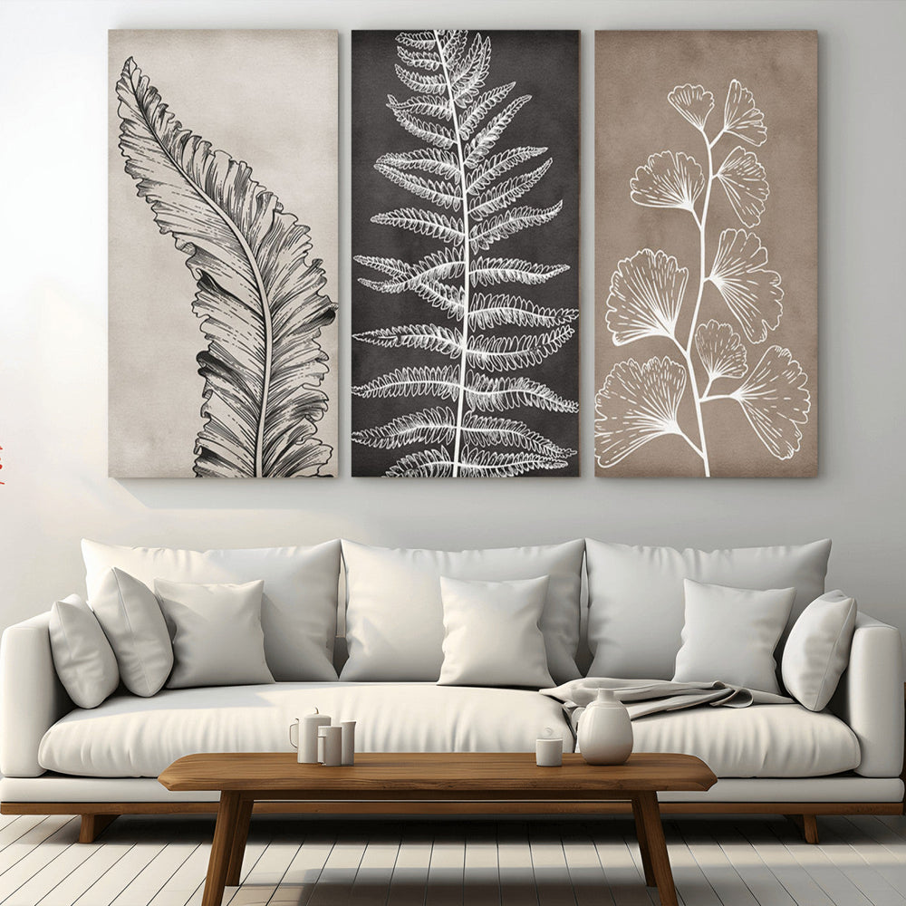 Minimalist Botanical Wall Art Canvas Print, Framed and Ready