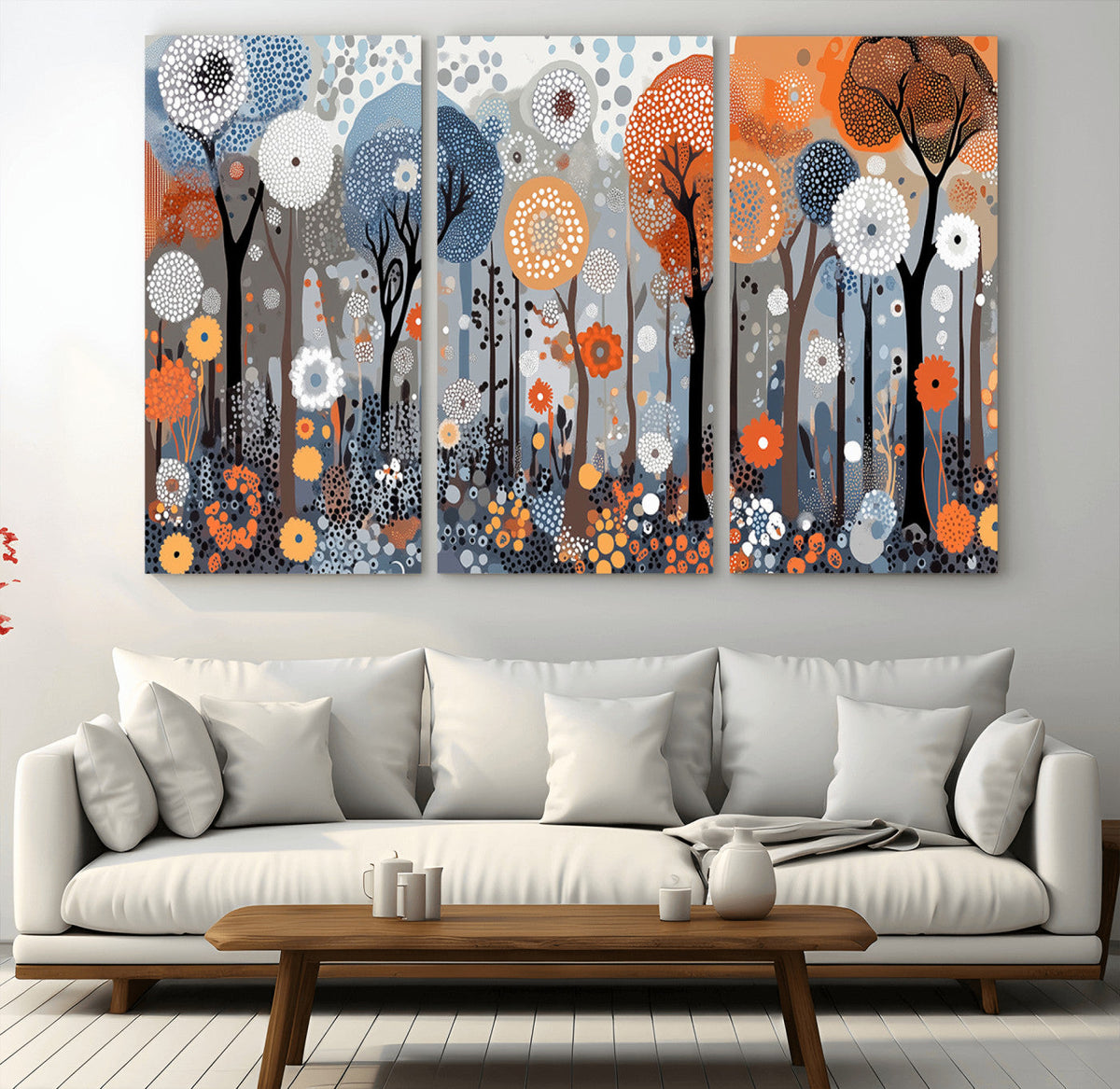 Abstract Winter Landscape Canvas Wall Art Print - Large