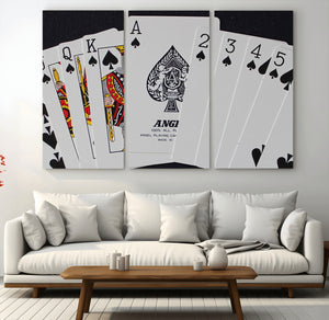 Poker Wall Art - Playing Cards Canvas Wall Art Print - Ace