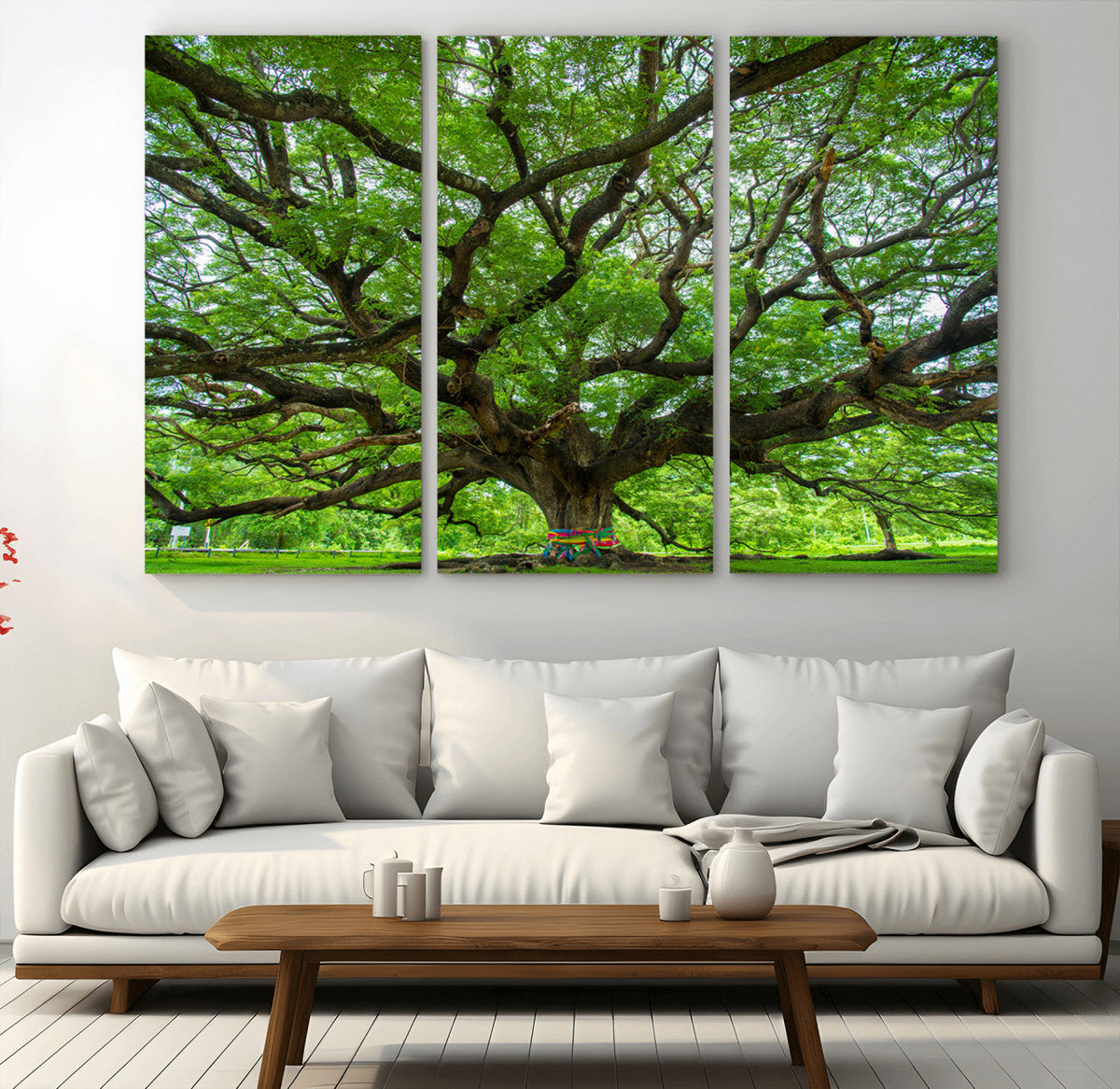 Oak Tree Wall Art Print, Forest Canvas Wall Art for Home and
