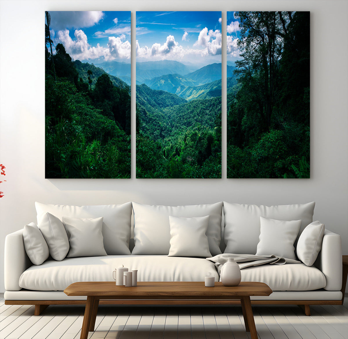 Tropical Jungle Wall Art Canvas Print – Framed Lush Valley