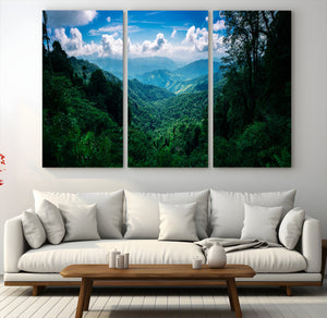 Tropical Jungle Wall Art Canvas Print – Framed Lush Valley