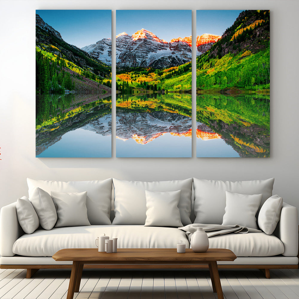 Majestic Snow-Capped Peaks Wall Art Canvas Print, Vibrant