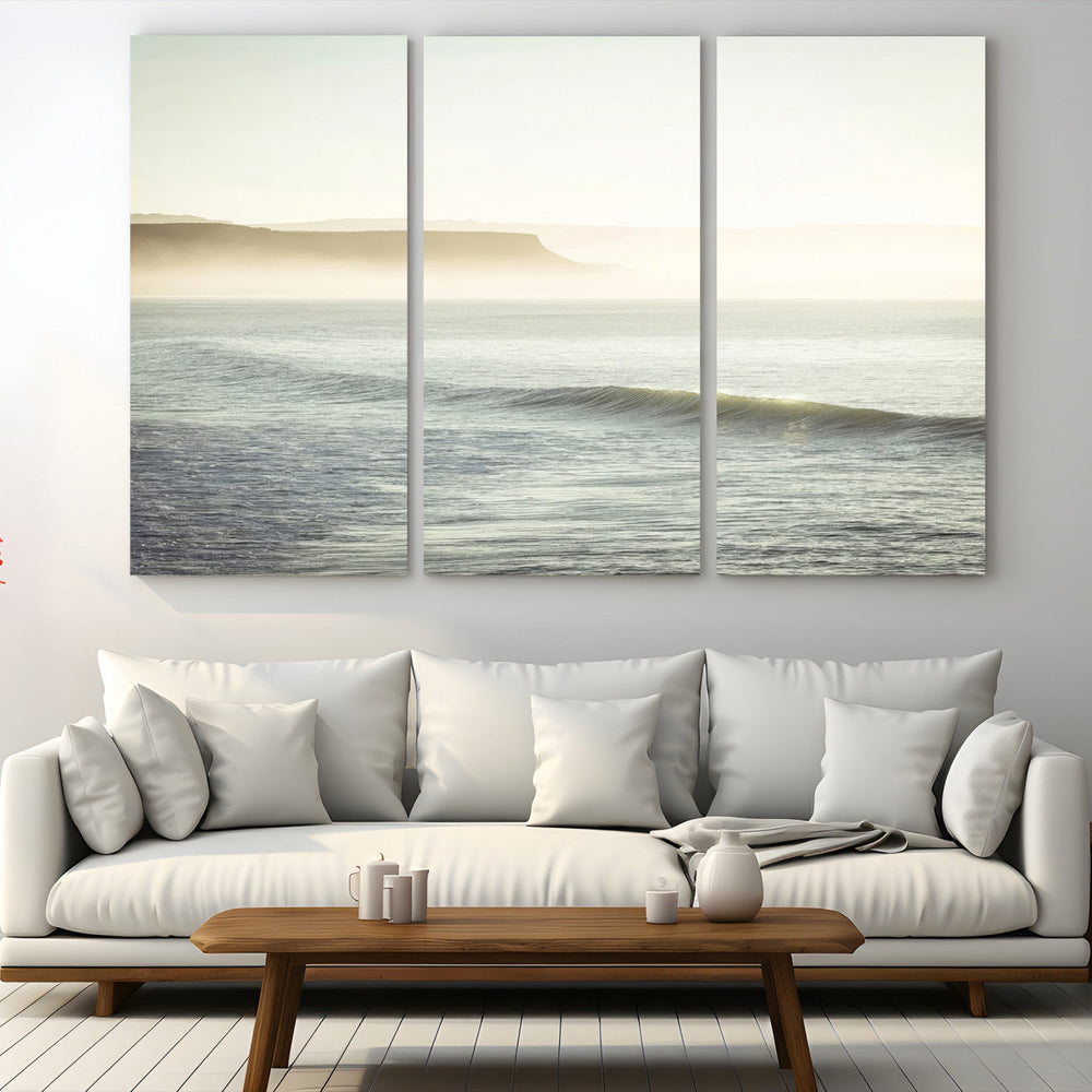 Coastal Cliffs Wall Art Canvas Print – Misty Ocean Seascape