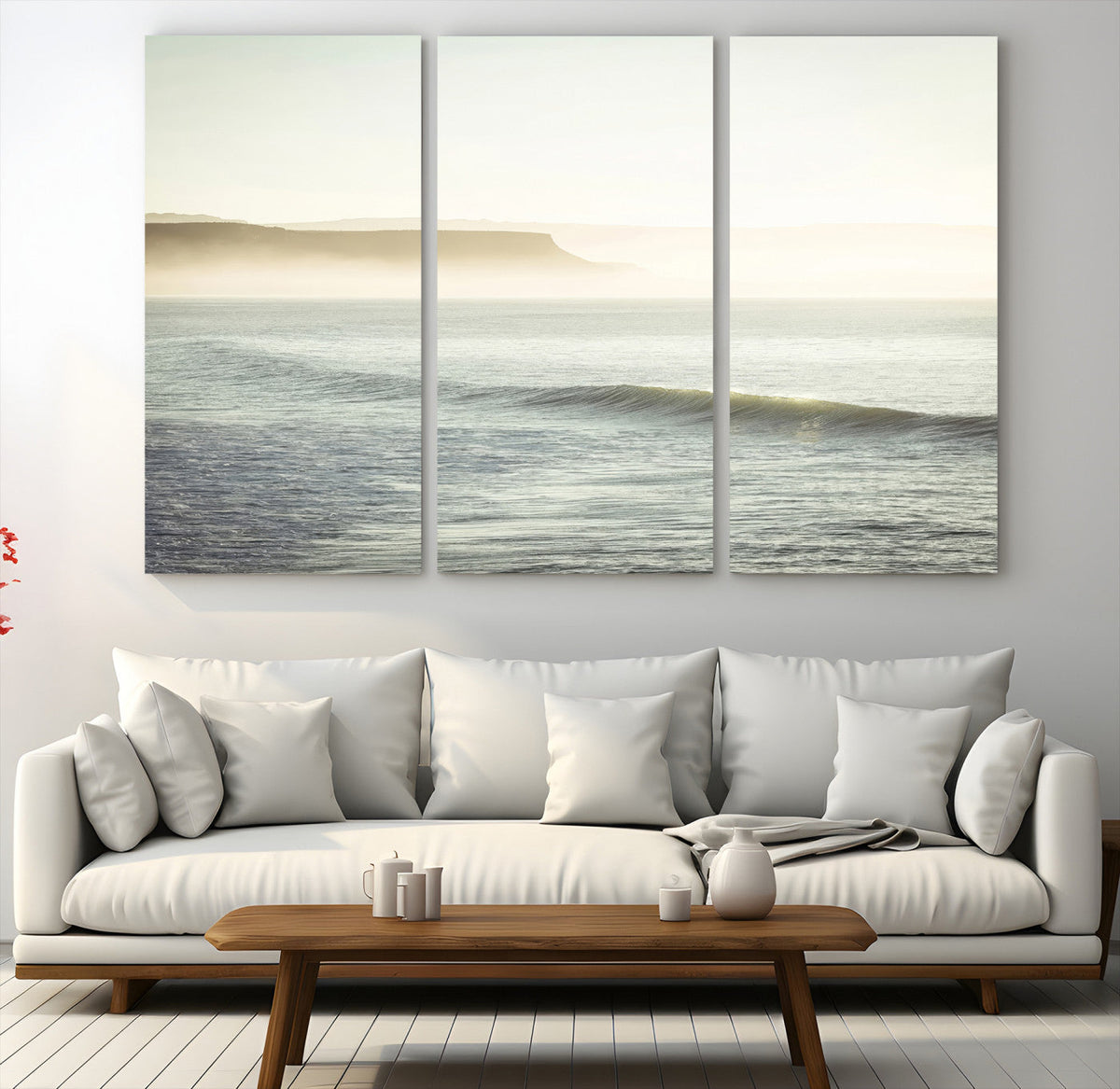 Coastal Cliffs Wall Art Canvas Print – Misty Ocean Seascape