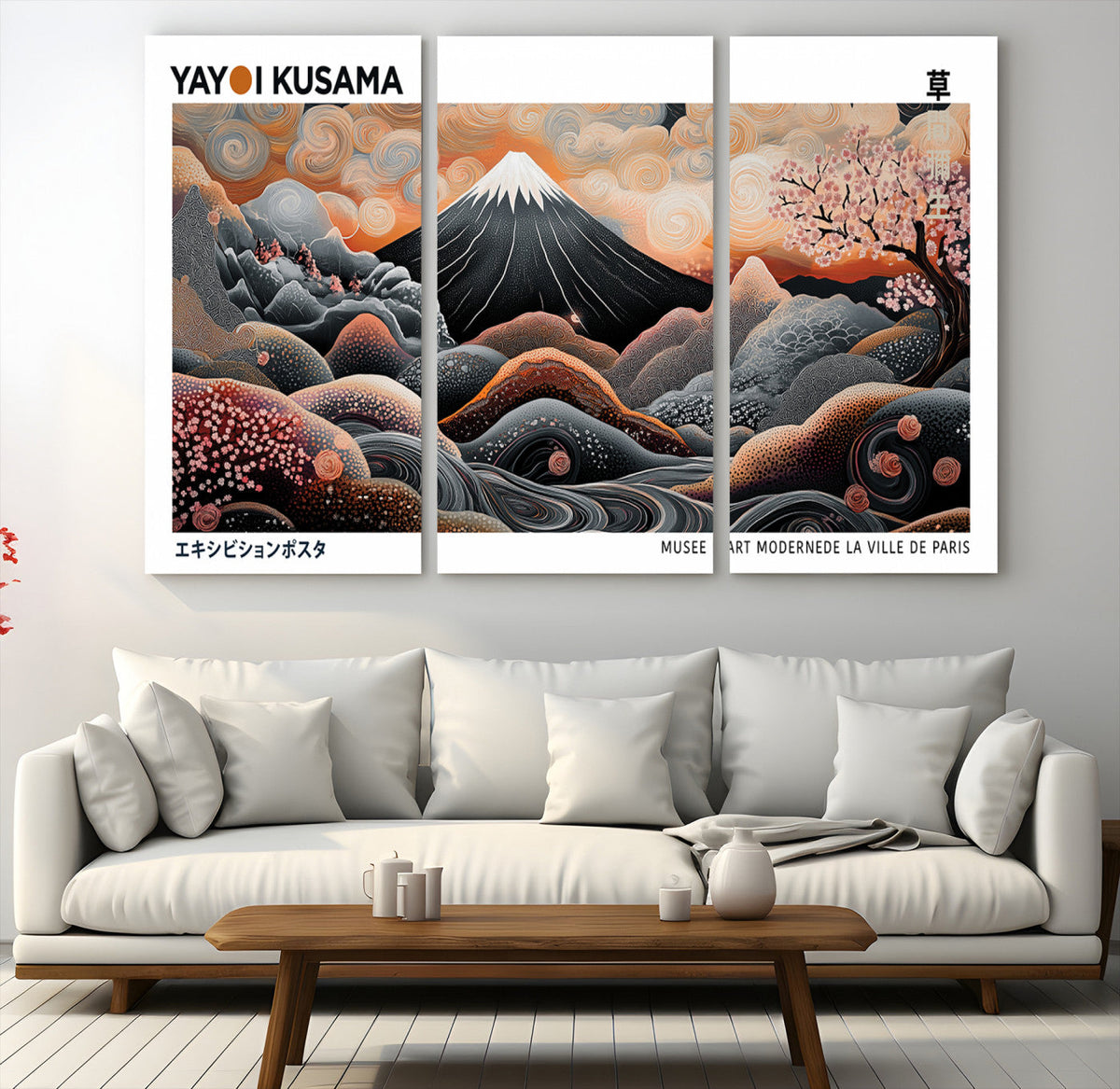 Yayoi Kusama Wall Art Canvas Print – Framed Japanese Dot Art