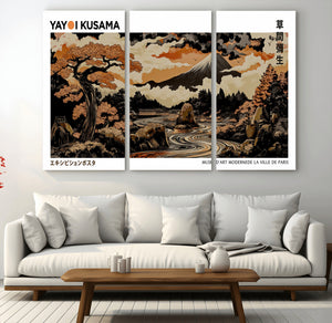 Modern Japanese Wall Art Canvas Print – Framed Abstract