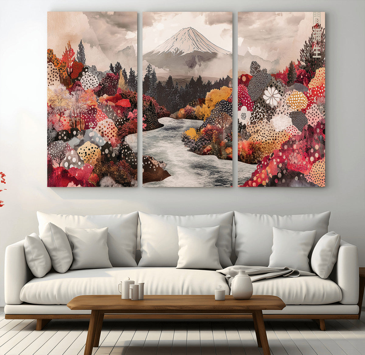 Mountain Wall Art Canvas Print – Framed Autumn Forest
