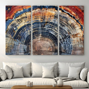 Tree Rings Wall Art Canvas Print – Framed Wood Art Picture