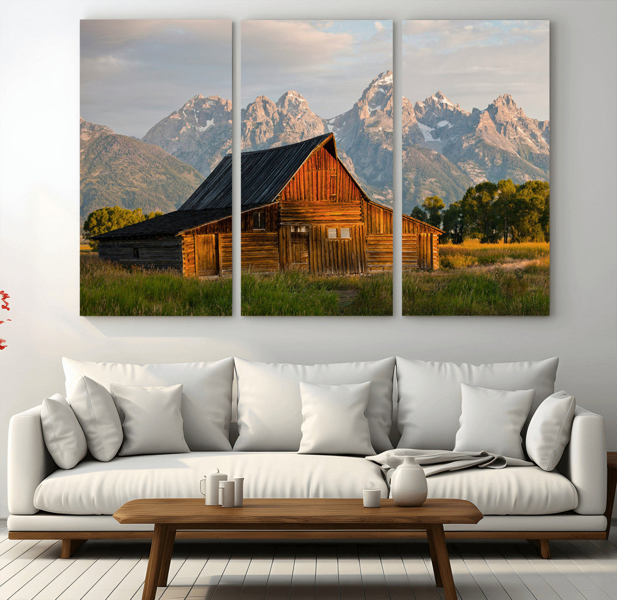 Rustic Barn Wall Art Canvas Print – Framed Grand Teton Park