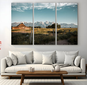 Rustic Farmhouse Wall Art Canvas Print – Teton Range Mormon