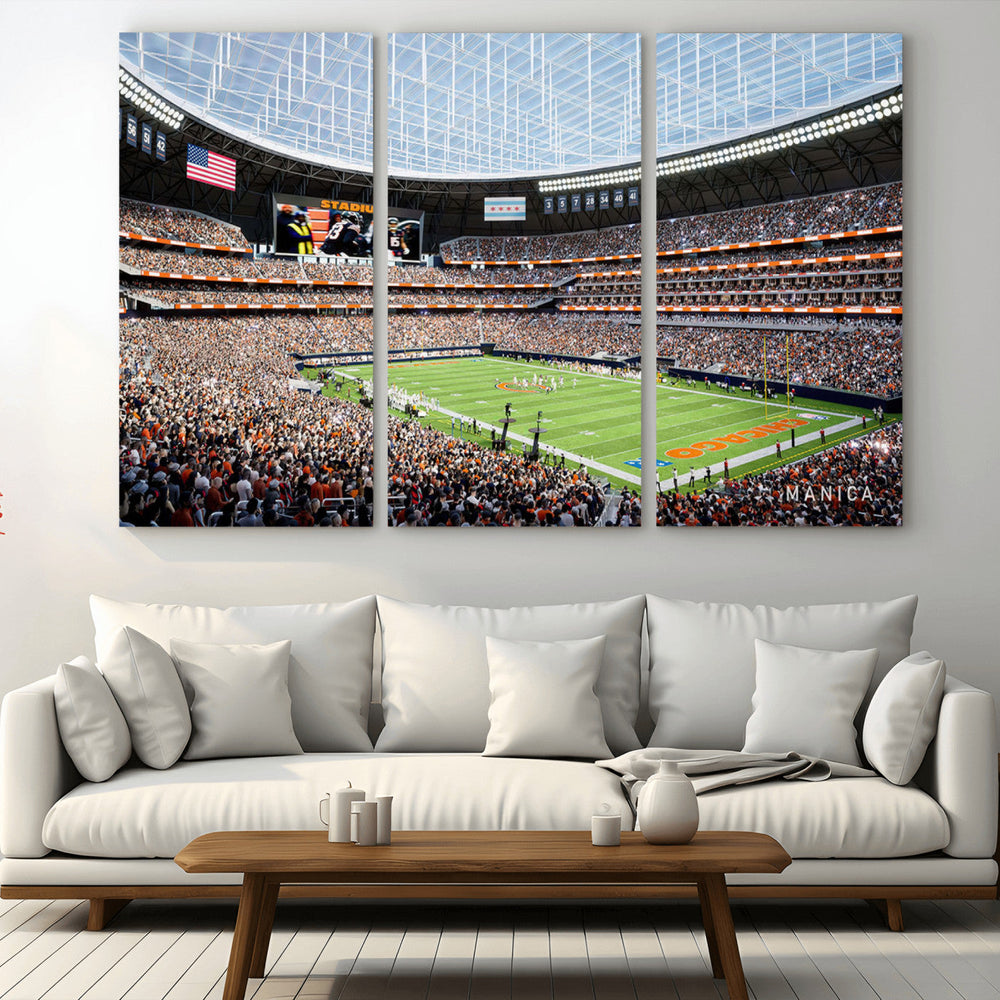 Chicago Bears Soldiers Field Wall Art Canvas Print – Framed
