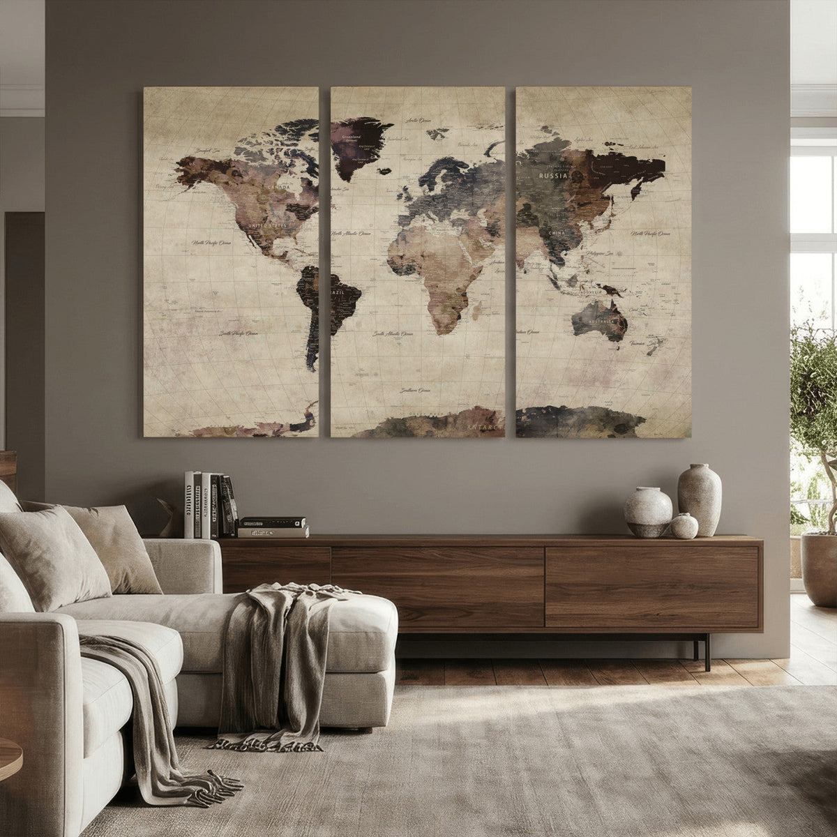 World Map Canvas Print – Detailed Map of the World Adventure