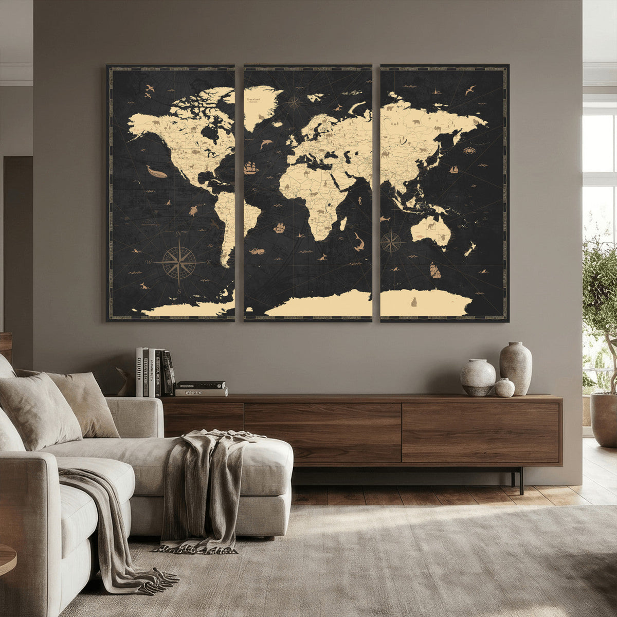 World Map Canvas Print – Detailed Map of the World Wall Art