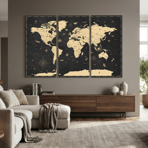 World Map Canvas Print – Detailed Map of the World Wall Art