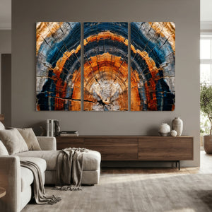 Abstract Wood Grain Canvas Print, Tree Ring Pattern Wall