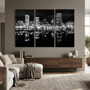 Baltimore Skyline Wall Art Canvas Print, Baltimore Downtown