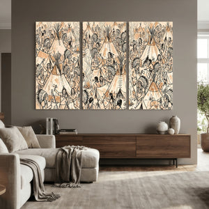 Native American Indian Wall Art Canvas Print - Abstract