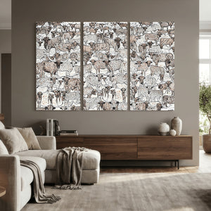Abstract Texas Cow Wall Art Canvas Print - Farm Longhorn