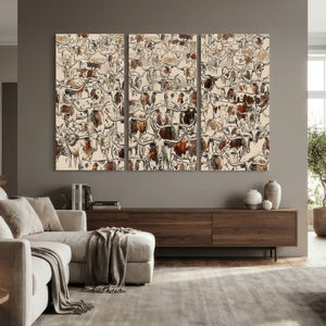 Abstract Longhorn Wall Art Canvas Print - Farm Animal