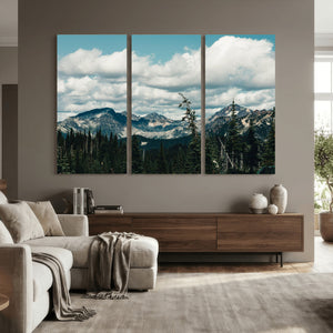 Mountain Forest Wall Art Canvas Print, Alpine Pine Tree