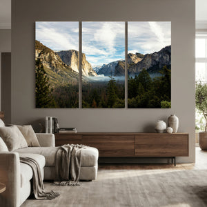Yosemite Valley Mountain Wall Art Canvas Print, Granite