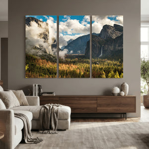Yosemite Valley River Wall Art Canvas Print