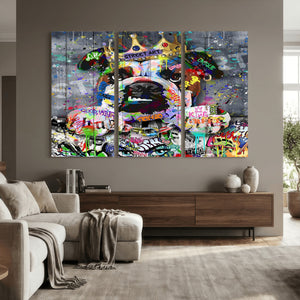 Graffiti Dog Wall Art Decor for Teen Bedroom - Abstract