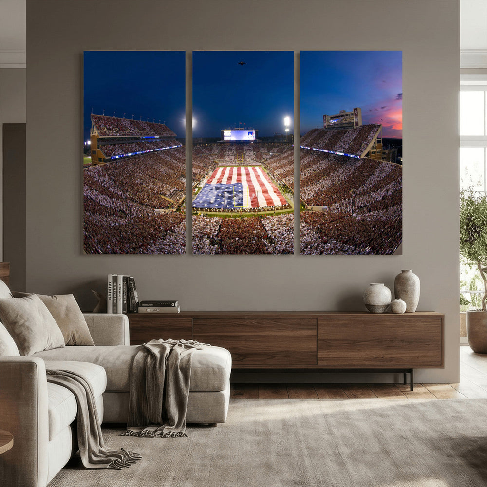 Oklahoma Sooners Memorial Stadium Wall Art Canvas Print,