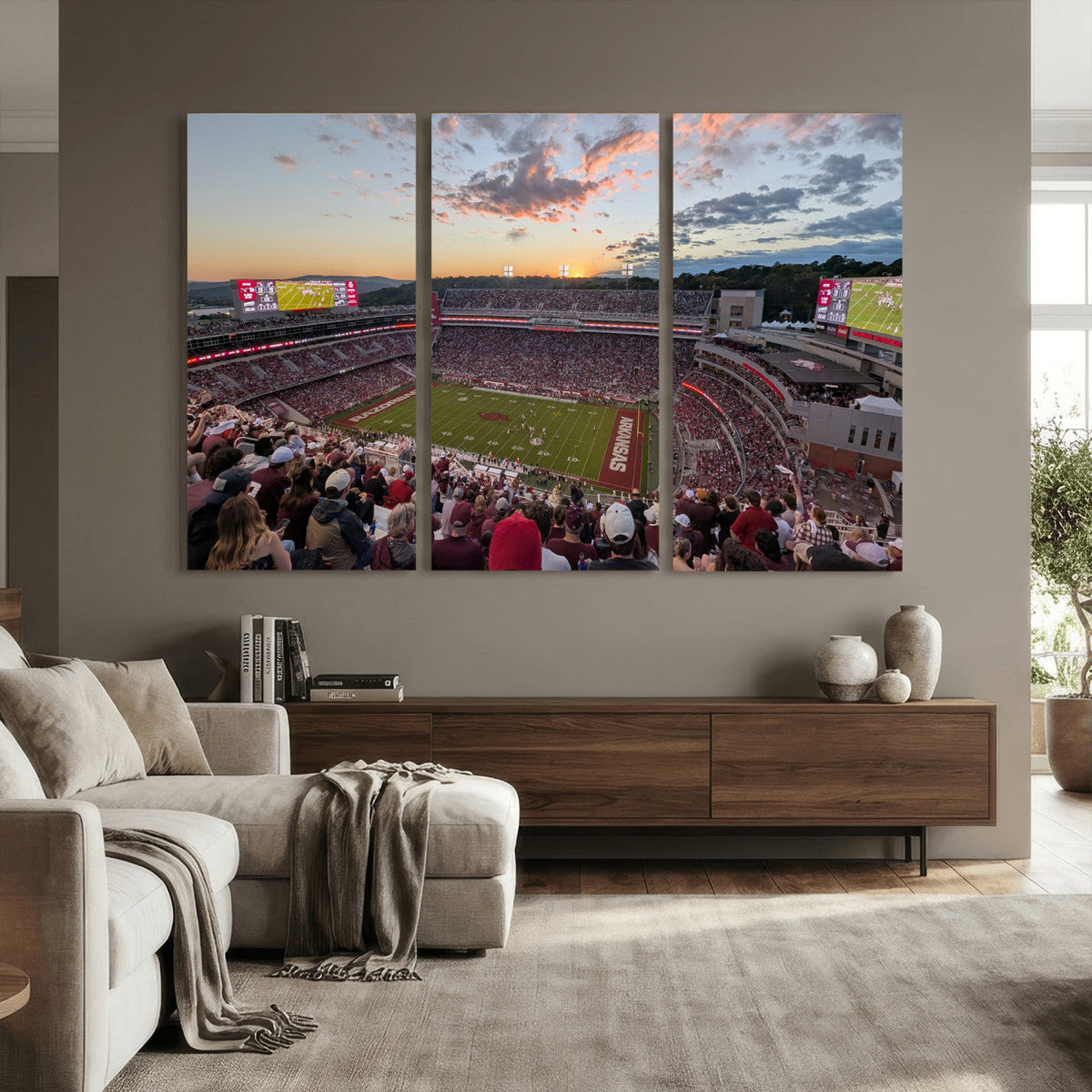 Donald W. Reynolds Razorback Stadium Wall Art Canvas Print –