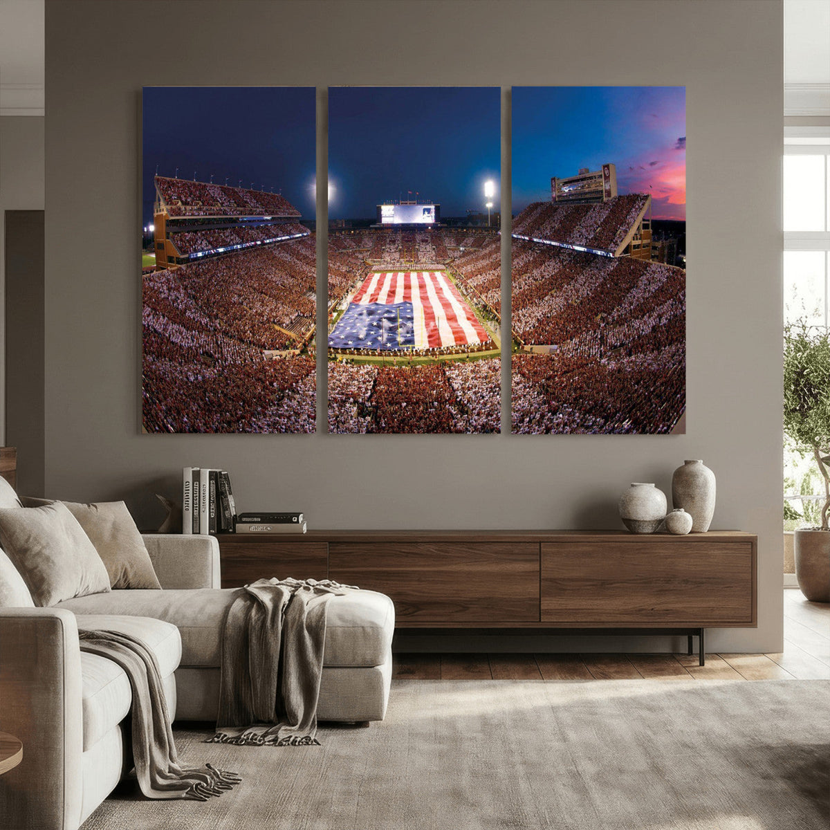 Oklahoma Memorial Stadium Wall Art Canvas Print – Oklahoma