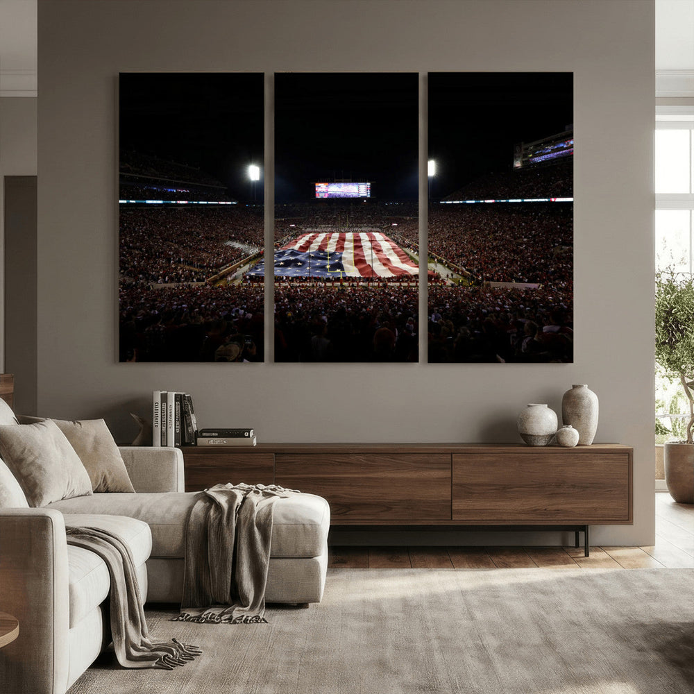 Oklahoma Memorial Stadium Wall Art Canvas Print – Oklahoma
